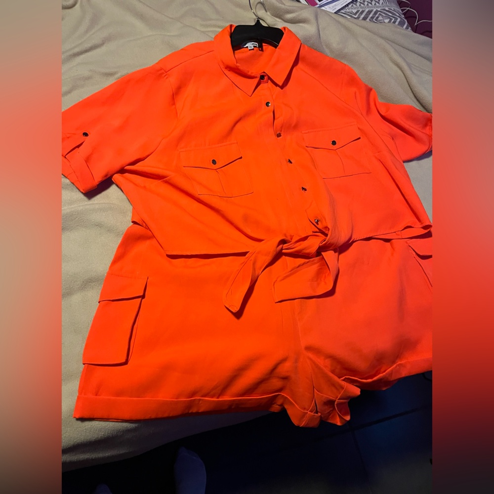 Orange fashion nova short set